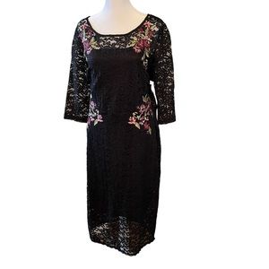Women’sTHALIA SODI shift black lace shift dress size L Dressy Party